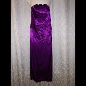Bright Purple Silk Prom Dress